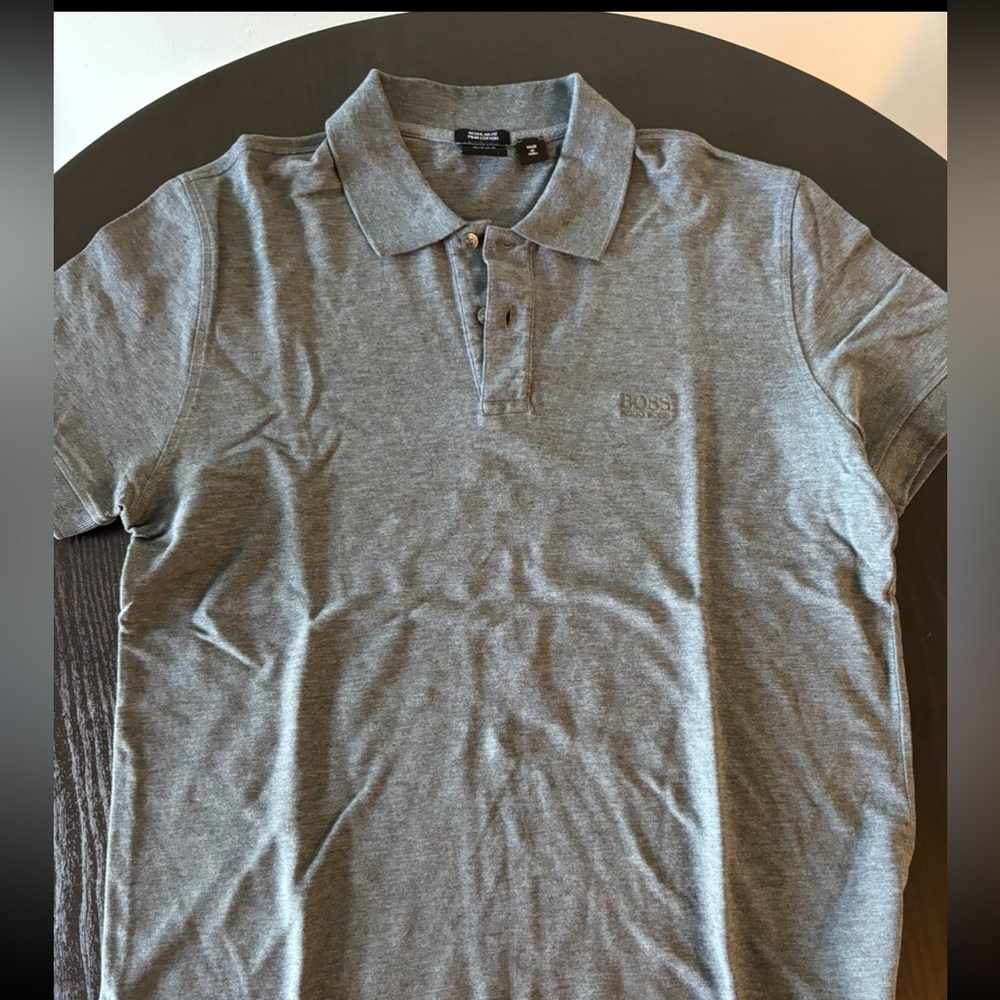 Hugo Boss Gray Polo L Pima cotton
